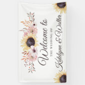 Sonnenblumen Bouquet Wedding Willkommensbanner Banner (Vertikal)