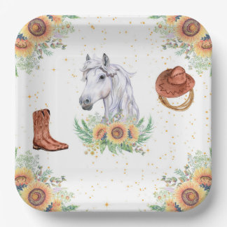 Sonnenblumen Boy Horse Geburtstagsparty Pappteller