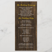 Sonnenblumen Brauerei Hochzeitsprogramm Programm (Rückseite)