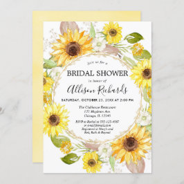 Sonnenblumen Braun Dusche Einladungen Wasserfarbe