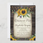 Sonnenblumen Braunholz Einladung (Vorderseite)