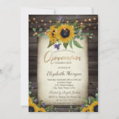 Sonnenblumen Braunwald Quinceañera Geburtstag Einladung (Vorderseite)