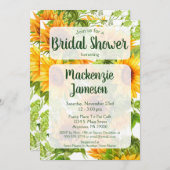 Sonnenblumen Brautdusche Einladung Gelb Grün (Vorne/Hinten)