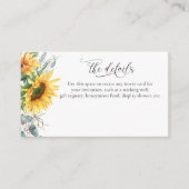 Sonnenblumen-Brautparty Begleitkarte (Vorderseite)