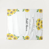 Sonnenblumen Brautparty Begrüßungsunterschrift Wandteppich (Vorderseite (Horizontal))