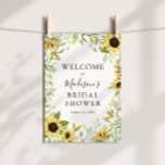 Sonnenblumen Brautparty Begrüßungszeichen Poster<br><div class="desc">Herzlich willkommen in Ihrem Brautparty mit diesem wunderschönen Poster,  das einen Rahmen aus Sonnenblumen und Grün bietet. Fügen Sie den Ehrengast mit dem Namen,  dem Duschdatum und dem persönlichen Willkommenstext unter Verwendung der angegebenen Felder hinzu.</div>
