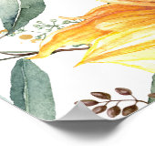 Sonnenblumen Brautparty Begrüßungszeichen Poster (Ecke)