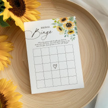 Sonnenblumen Brautparty Bingo Game