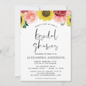 Sonnenblumen Brautparty Blütenrot Rosa Einladung (Vorderseite)