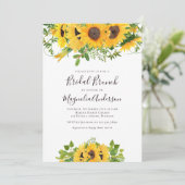 Sonnenblumen Brautparty Brunch Einladung (Stehend Vorderseite)