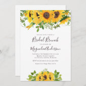 Sonnenblumen Brautparty Brunch Einladung (Vorne/Hinten)