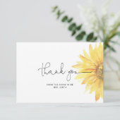 Sonnenblumen Brautparty Dankeschön Karte (Stehend Vorderseite)