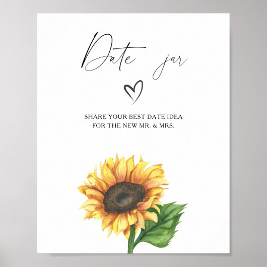 Sonnenblumen Brautparty Datum Night Ideenspiel Poster (Vorne)