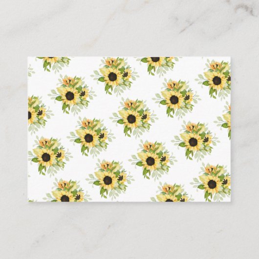 Sonnenblumen-Brautparty-Dusche im Herbst Begleitkarte (Rückseite)