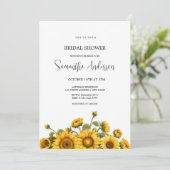 Sonnenblumen Brautparty Einladung (Stehend Vorderseite)