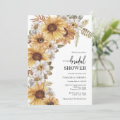 Sonnenblumen-Brautparty Einladung (Stehend Vorderseite)