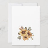 Sonnenblumen-Brautparty Einladung (Rückseite)