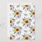 Sonnenblumen Brautparty Einladung (Rückseite)