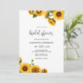 Sonnenblumen Brautparty Einladung (Stehend Vorderseite)