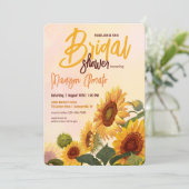 Sonnenblumen Brautparty Einladung (Stehend Vorderseite)