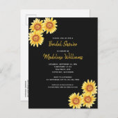 Sonnenblumen-Brautparty Einladungspostkarte (Vorne/Hinten)