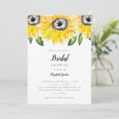 Sonnenblumen Brautparty Elegantes Script Wasserfar Einladung (Stehend Vorderseite)