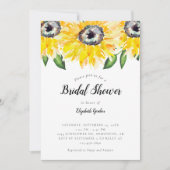 Sonnenblumen Brautparty Elegantes Script Wasserfar Einladung (Vorderseite)