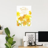 Sonnenblumen Brautparty Empfang Poster (Heimbüro)