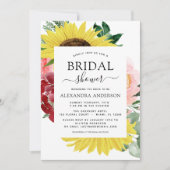 Sonnenblumen Brautparty Frühlingsflora Einladung (Vorderseite)
