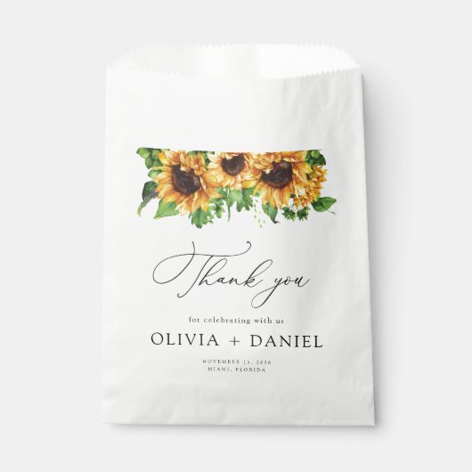 Sonnenblumen-Brautparty Gefälligkeitsflaggen Geschenktütchen (Vorderseite)