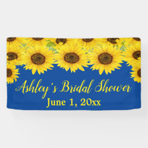 Sonnenblumen Brautparty Hintergrund Blau Florales  Banner