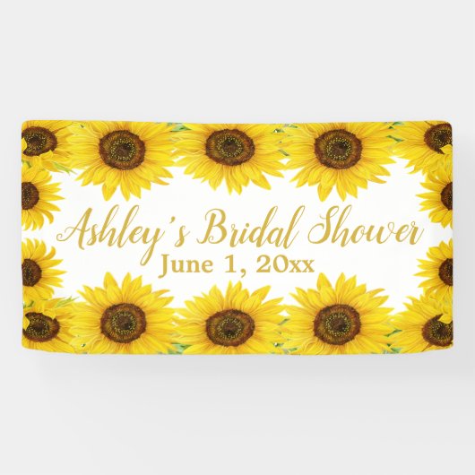 Sonnenblumen Brautparty Hintergrund Boho Blumenpro Banner (Horizontal)