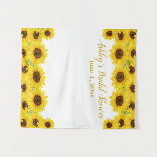 Sonnenblumen Brautparty Hintergrund Foto Standfläc Wandteppich (Vorderseite (Horizontal))