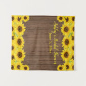 Sonnenblumen Brautparty Hintergrund Holz Foto Stan Wandteppich (Vorderseite (Horizontal))