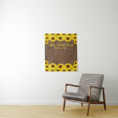 Sonnenblumen Brautparty Hintergrund Holz Foto Stan Wandteppich (Beispiel)