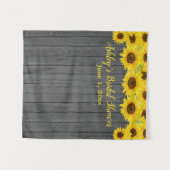 Sonnenblumen Brautparty Hintergrund Holz Foto Stan Wandteppich (Vorderseite (Horizontal))