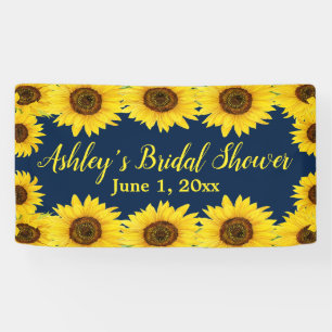 Sonnenblumen Brautparty Hintergrund Navy Blumen Re Banner