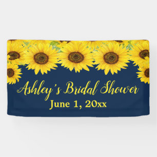 Sonnenblumen Brautparty Hintergrund Navy Blumenpro Banner