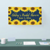 Sonnenblumen Brautparty Hintergrund Navy Blumenpro Banner (Messe)