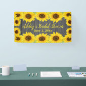 Sonnenblumen Brautparty Hintergrund rustikale Holz Banner (Messe)