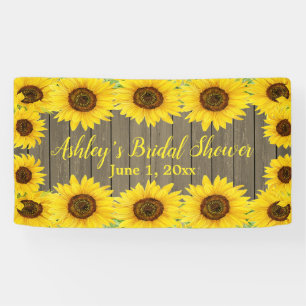 Sonnenblumen Brautparty Hintergrund rustikale Holz Banner