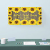 Sonnenblumen Brautparty Hintergrund rustikale Holz Banner (Messe)