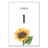 Sonnenblumen Brautparty Hochzeit Tischnummer (Rückseite)