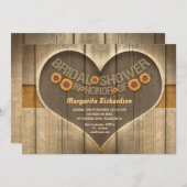 Sonnenblumen Brautparty im Landhausstil laden ein Einladung (Vorne/Hinten)