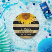 Sonnenblumen Brautparty Moderner Schwarzer und gol Pappteller (Party)