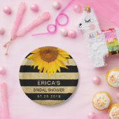 Sonnenblumen Brautparty Moderner Schwarzer und gol Pappteller (Party)