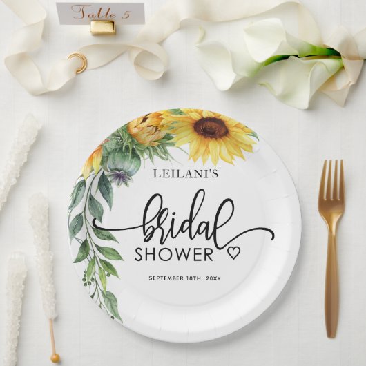 Sonnenblumen Brautparty Papier Teller (Hochzeit)