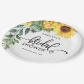 Sonnenblumen Brautparty Papier Teller (Schrägansicht)