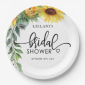 Sonnenblumen Brautparty Papier Teller (Vorderseite)