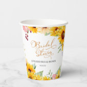 Sonnenblumen Brautparty Pappbecher (Rückseite)